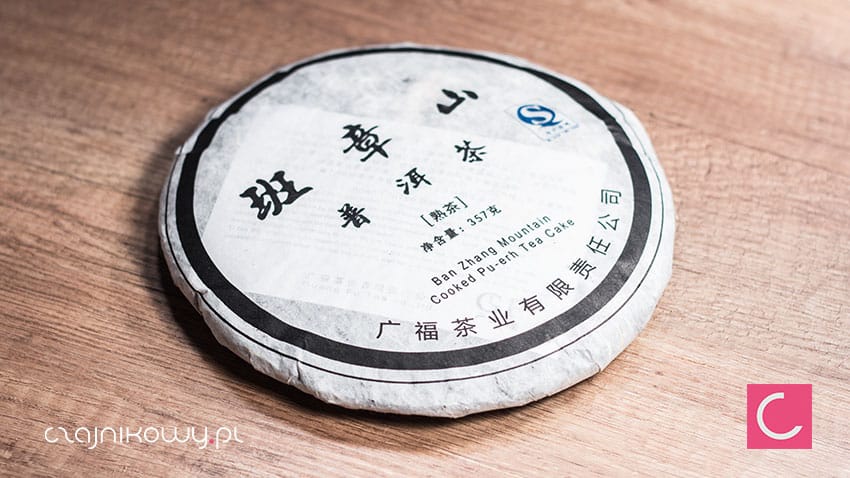 Herbata czerwona pu-erh Ban Zhang Mountain Cooked Tea Cake 357g