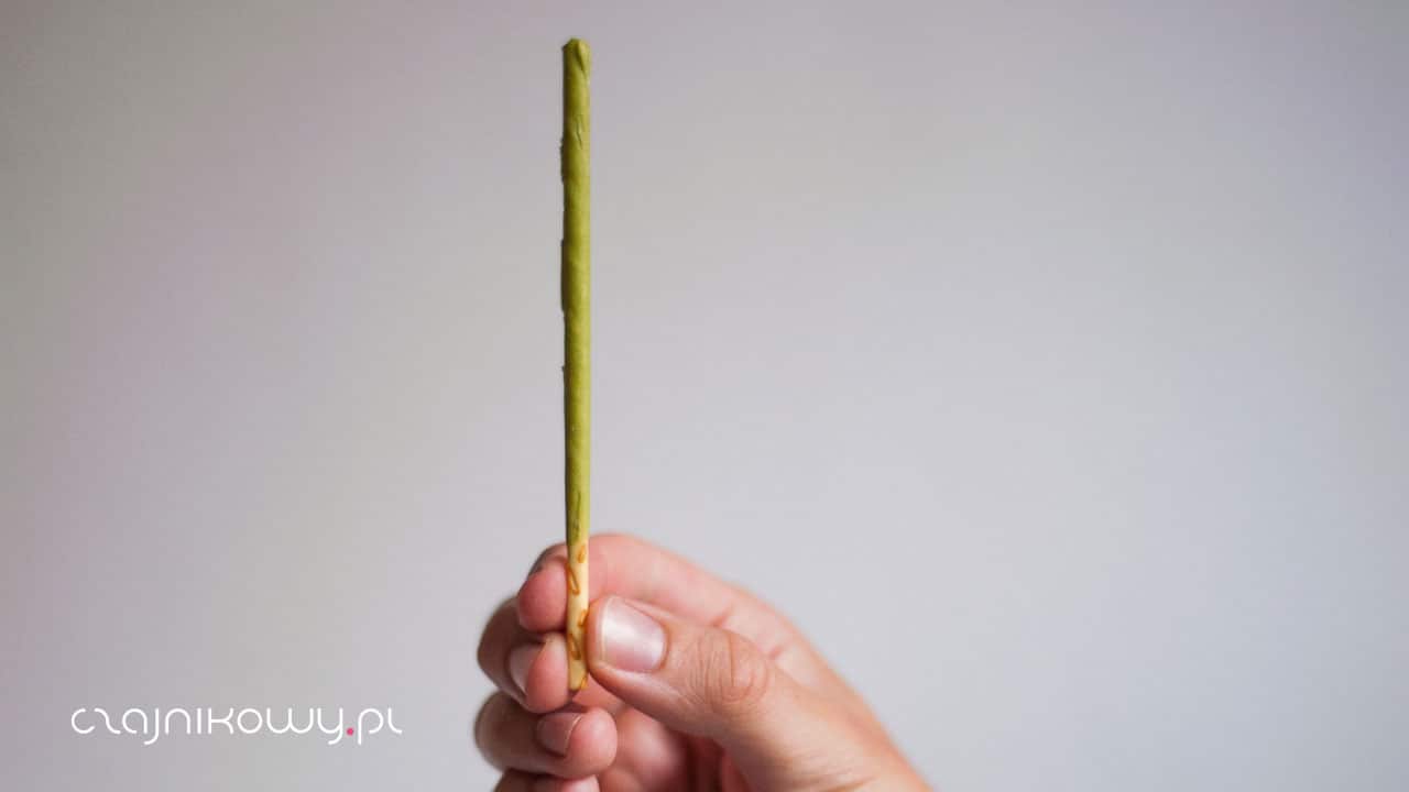 Pocky Green Tea Matcha Paluszki pszenne w polewie mlecznej Matcha, opinie - paluszek