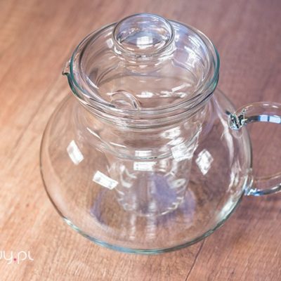 Czajnik szklany do herbaty z zaparzaczem duży 1,1l z dzióbkiem