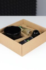Zestaw do herbaty BLACK: matcha, matchawan, chasen, chashaku, stojak