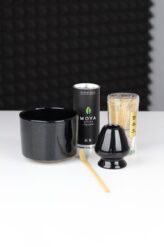 Zestaw do herbaty BLACK: matcha, matchawan, chasen, chashaku, stojak