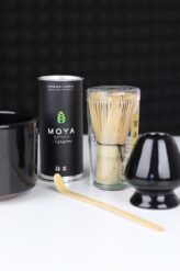 Zestaw do herbaty BLACK: matcha, matchawan, chasen, chashaku, stojak