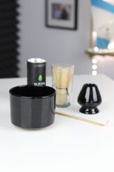 Zestaw do herbaty BLACK: matcha, matchawan, chasen, chashaku, stojak