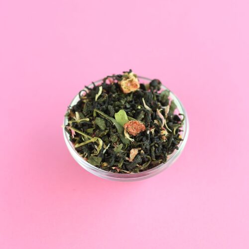 Herbata zielona truskawkowa z rabarbarem 50g