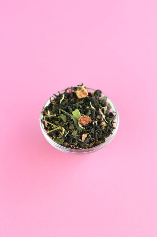 Herbata zielona truskawkowa z rabarbarem 50g