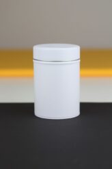 Puszka na herbatę biała 125g podwójne zamknięcie