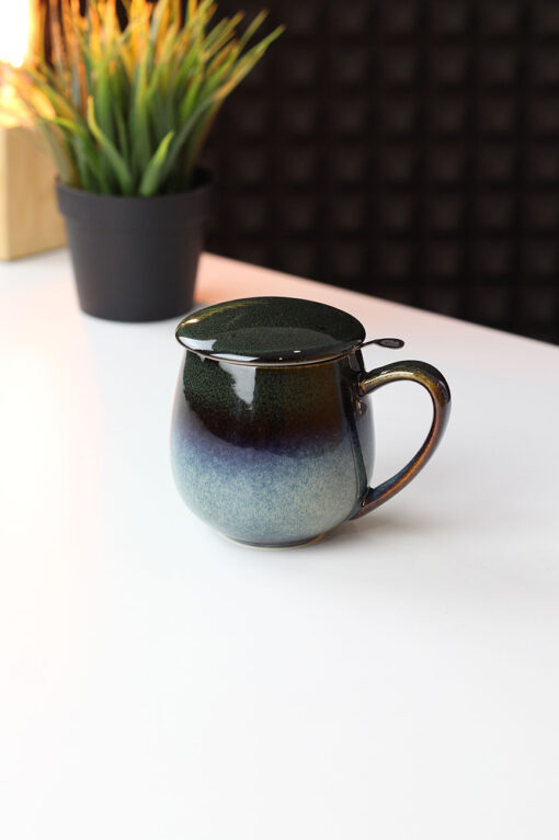 Najlepszy kubek glaze dark green do parzenia herbaty 0,35l