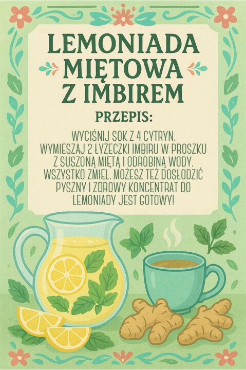 Prosty przepis na miętową lemoniadę z imbirem